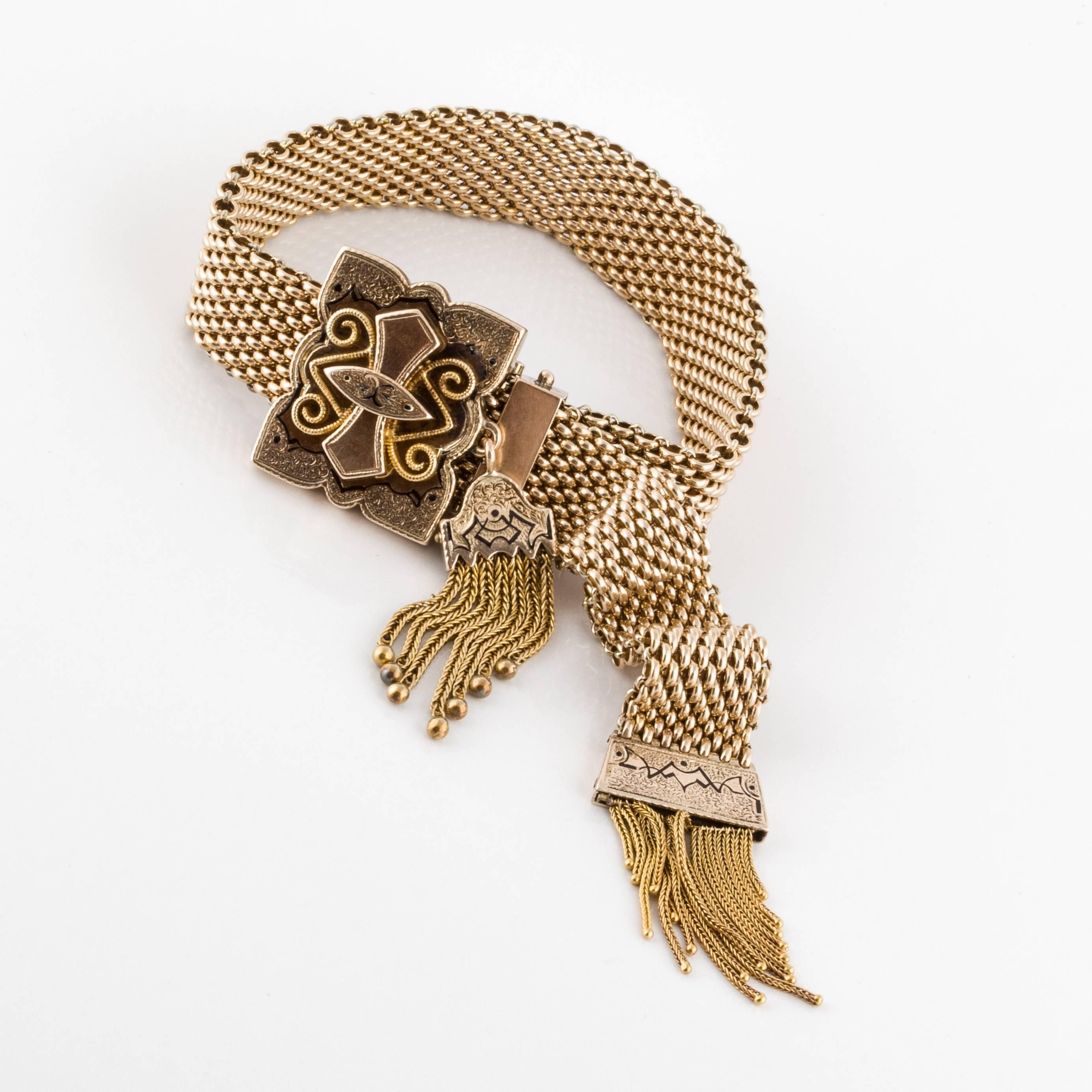 Viktorianisches Quaste-Armband aus 14 Karat Gold im Zustand „Gut“ im Angebot in Houston, TX