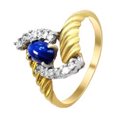 14 Karat Vintage Diamond and Sapphire Ring