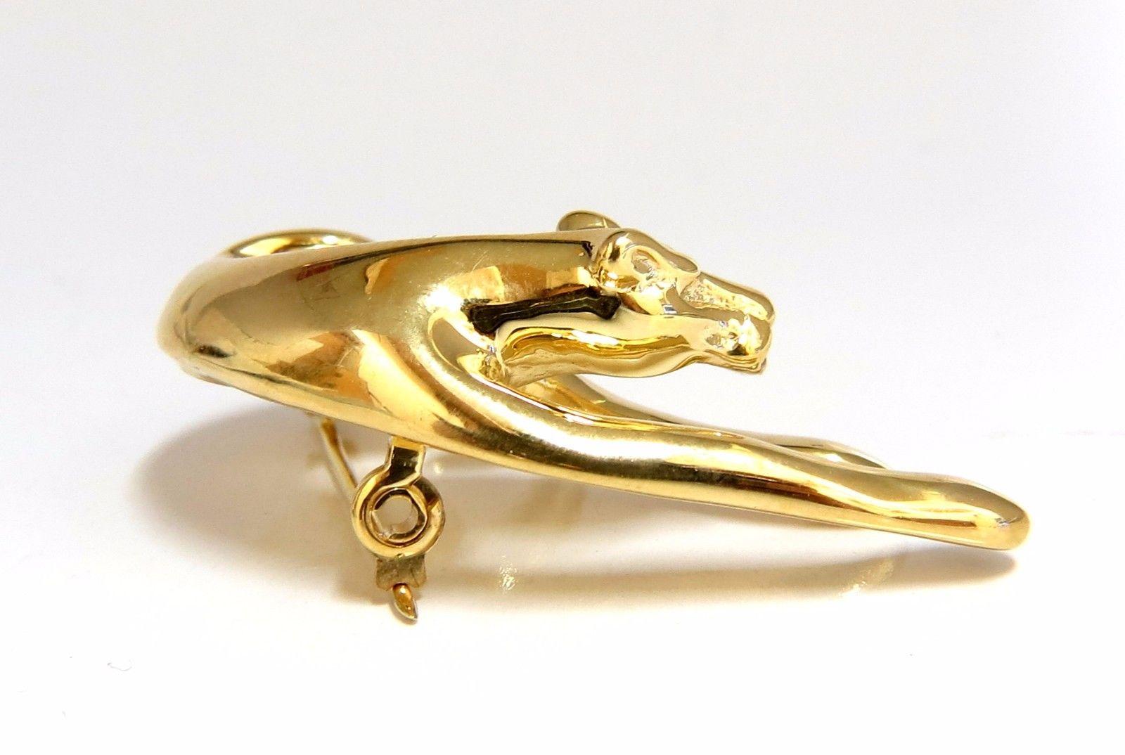 Vintage Gold Hollow pin.

Resting Panther /  Still Life 3D

New condition.

1.7 X 1.1 inch

14kt. yellow gold 

5.4 grams