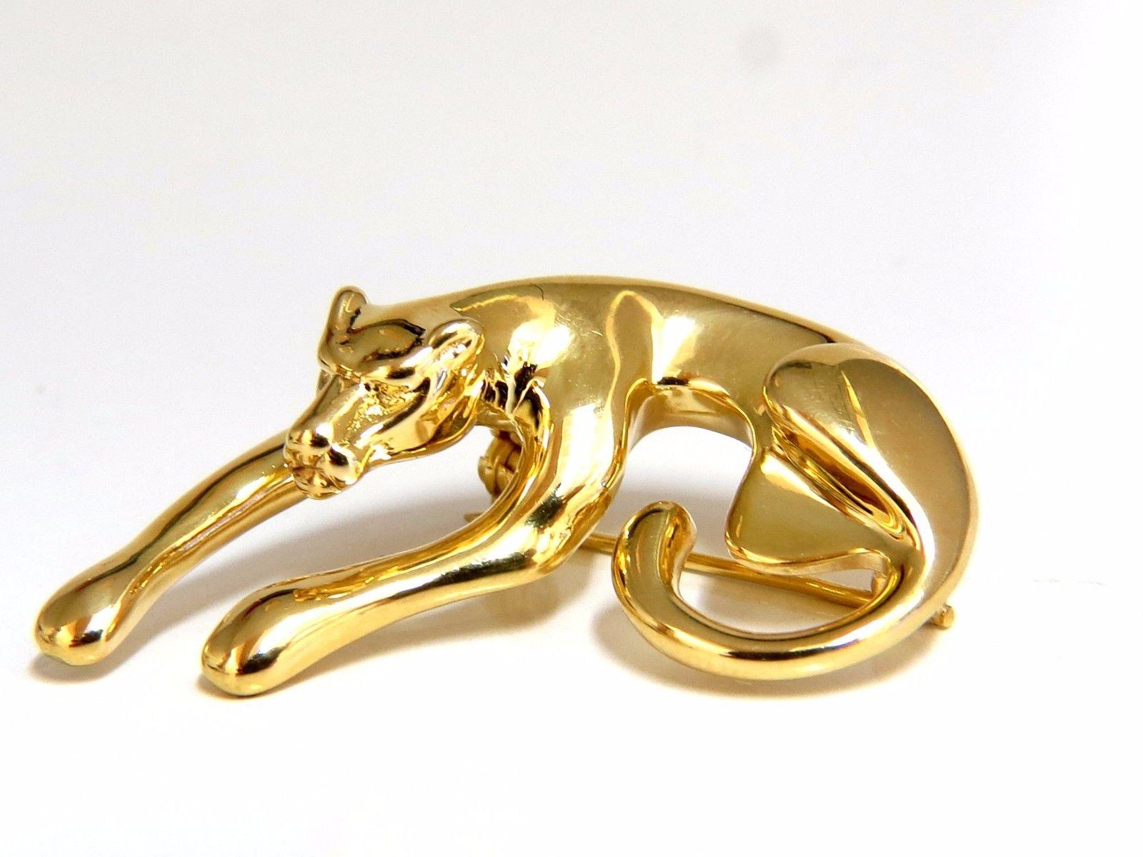 14 Karat Vintage Panther Gold Pin 1