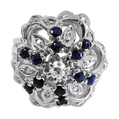 14 Karat Vintage Sapphire and Diamond Ladies Ring