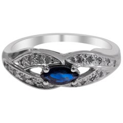 14 Karat Vintage Sapphire and Diamond Ladies Ring