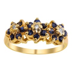 14 Karat Vintage Sapphire and Diamond Ladies Ring