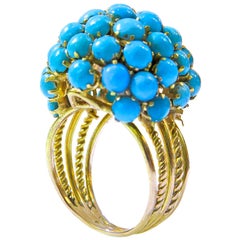 14 Karat Vintage Turquoise Ladies Ring