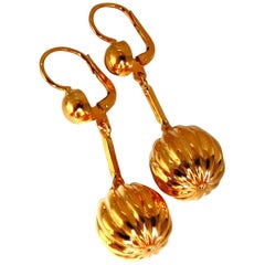 Orecchini pendenti a forma di anguria in 18 carati