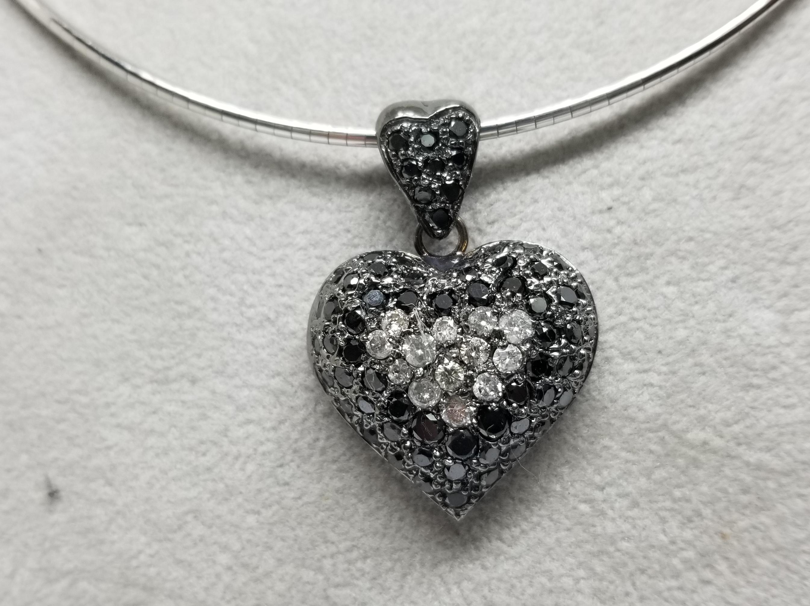 black diamond heart necklace