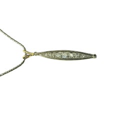 Halskette mit Anhänger aus 14 Karat Weiß- und Gelbgold und Diamanten #18847