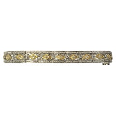 14 Karat White and Yellow Gold Diamond Bracelet