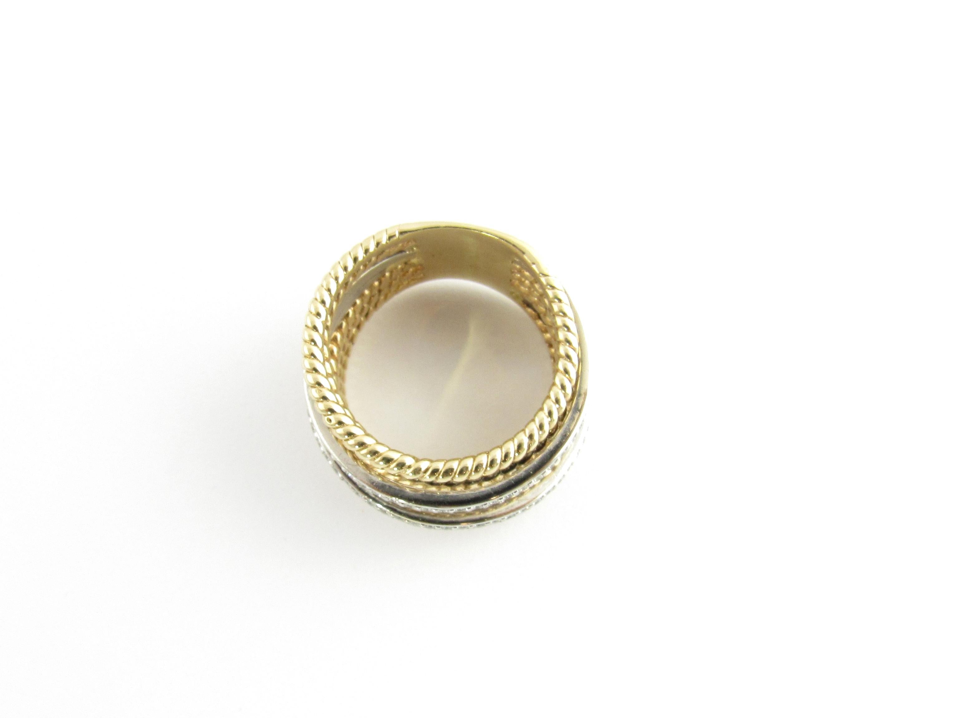 Women's 14 Karat White and Yellow Gold Diamond Multi-Band Ring