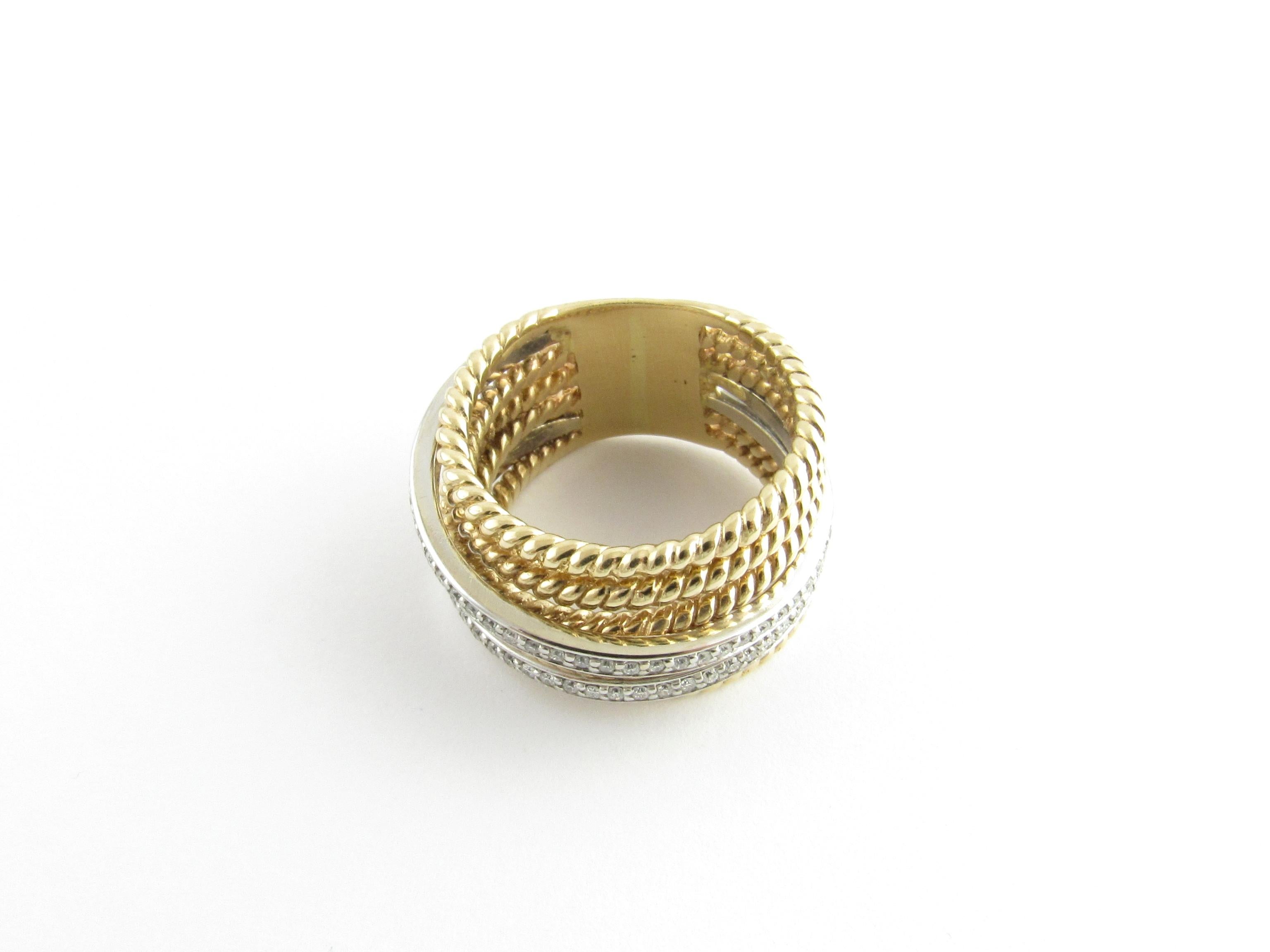 14 Karat White and Yellow Gold Diamond Multi-Band Ring 1