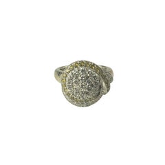 14 Karat White and Yellow Gold Yellow & White Diamond Cluster Ring Size 5 #22570