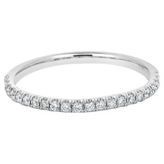 14 Karat White Diamond Band
