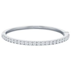 Bracelet jonc en diamants blancs 14 carats de 2,30 carats