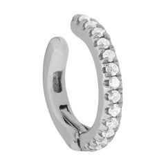 14 Karat White Gold 0.04 Carat Round Diamond Cuff Earring