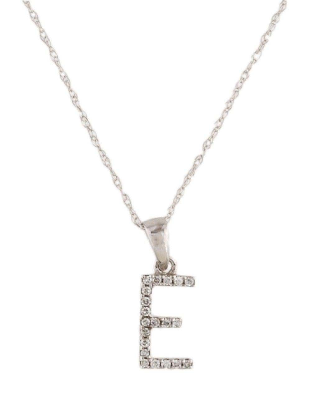 diamond initial pendant necklace white gold