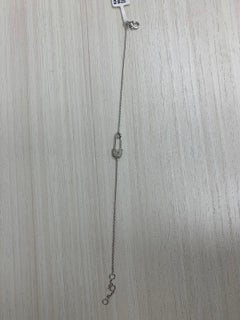 14 Karat White Gold 0.07 Carat Diamond Safety Pin Bracelet