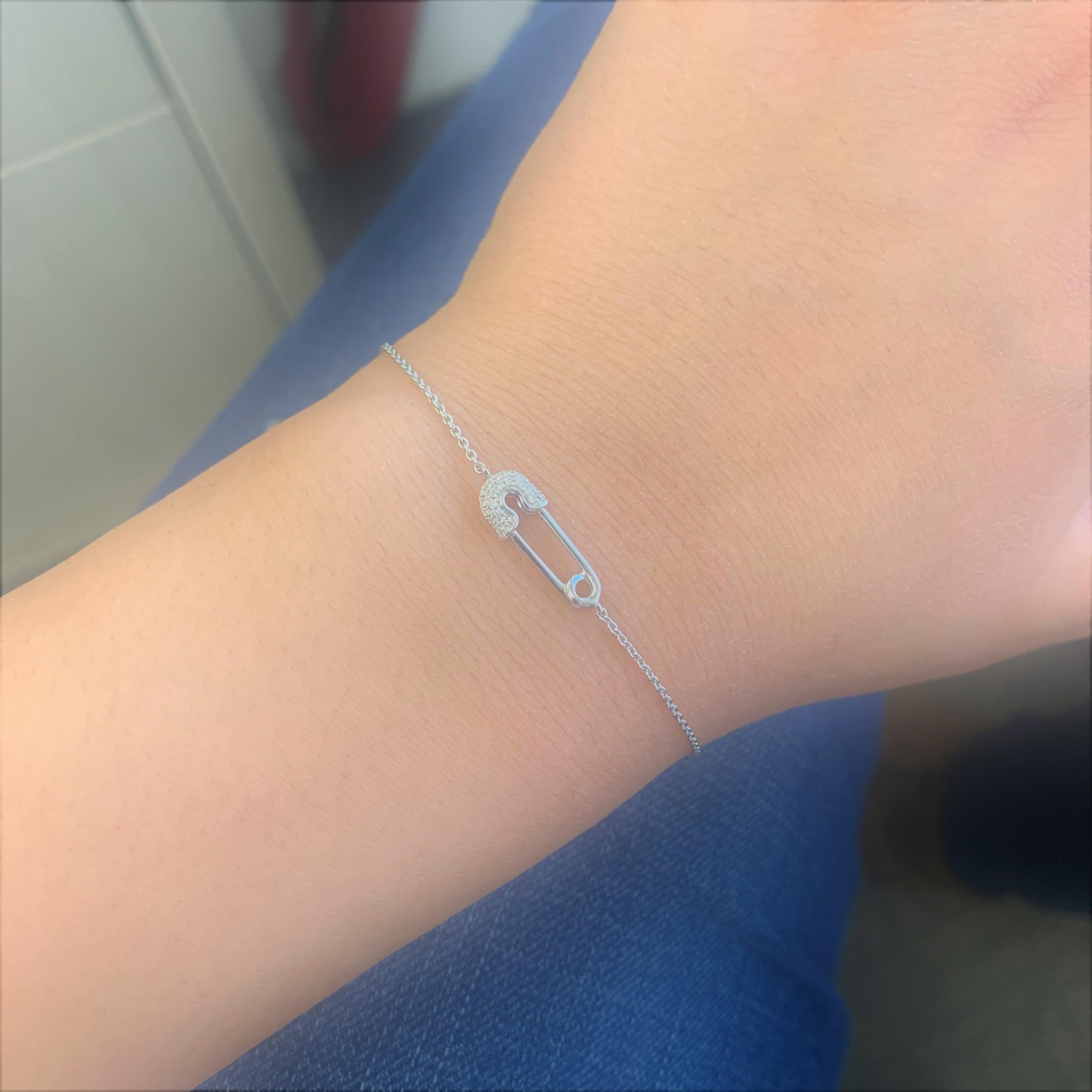 safety pin diamond bracelet