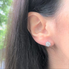 14 Karat White Gold 0.13 Carat Diamond Dog Paw Stud Earrings
