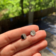 14 Karat White Gold 0.14 Carat Diamond Disc Stud Earrings