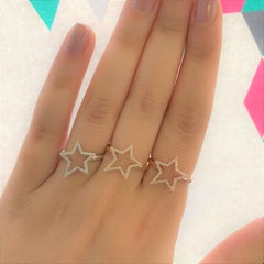 Anillo Estrella Diamante 0,14 Quilates Oro Blanco 14 Kilates