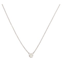 14 Karat White Gold 0.20 Carat Diamond Solitaire Necklace