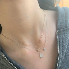 14 Karat White Gold 0.21 Carat Diamond Star Necklace
