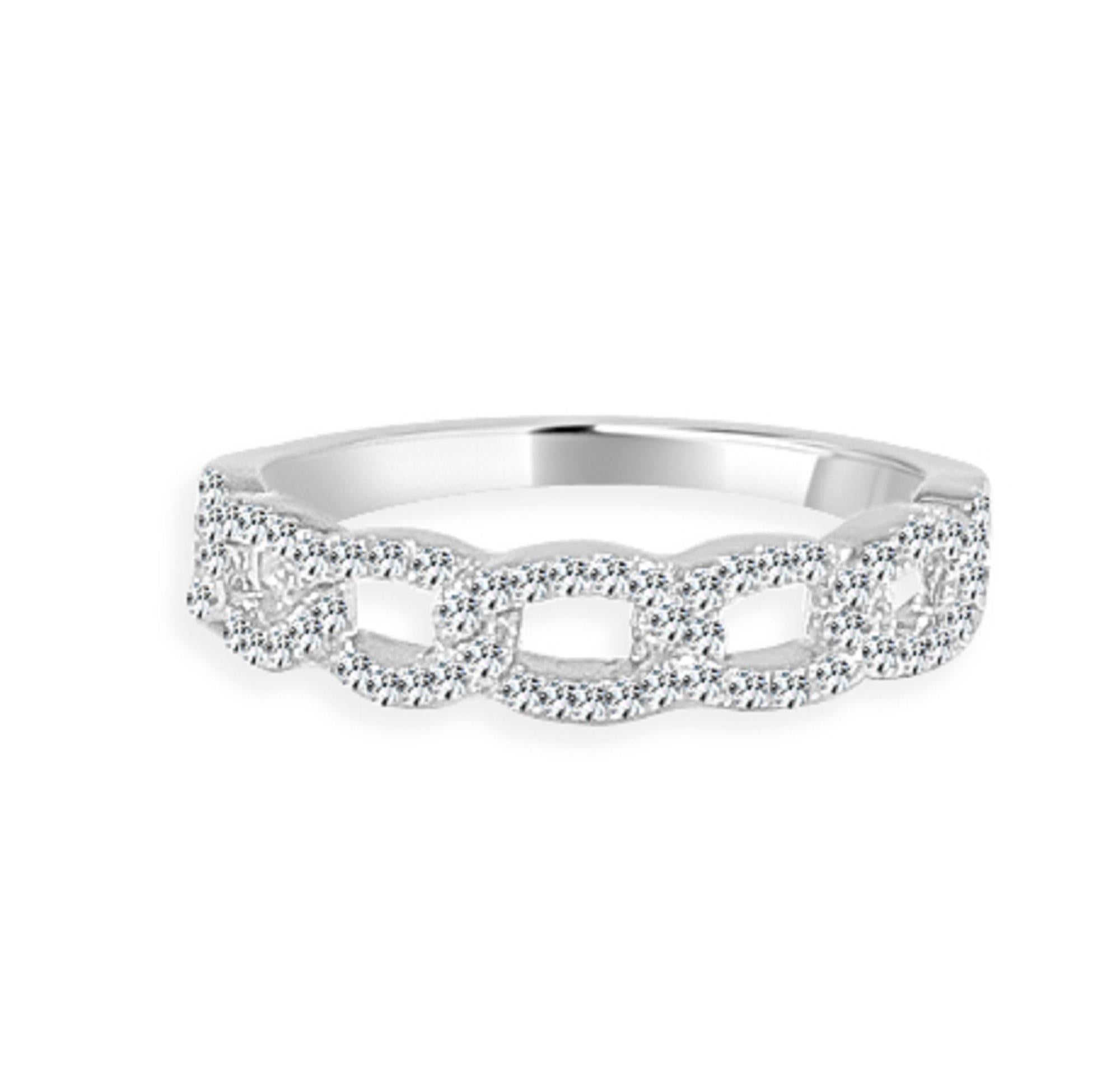 Bring the brilliance of diamonds to your everyday style! Sparkling and light, this gorgeous ring glistens with diamonds in a compelling pattern over the top. Sleek and chic, it'll pair with just about anything in your closet and have you looking