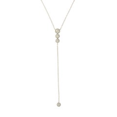 14 Karat White Gold 0.40 Carat Diamonds Drop Chain Necklace