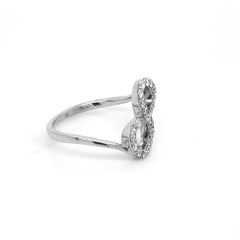 14 Karat White Gold 0.40ct Round-cut Natural Diamond Infinity Ring (Size 6.5)