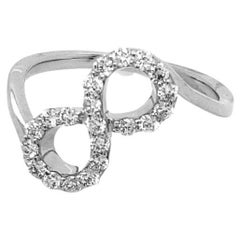 14 Karat White Gold 0.40ct Round-cut Natural Diamond Infinity Ring (Size 6.5)