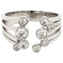 14 Karat White Gold 0.50 Carat Round-cut Natural Diamond Bubble Ring (Size 6.5)