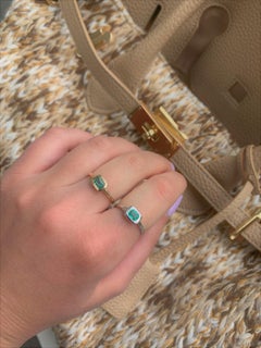 14 Karat White Gold 0.60 Ct Green Emerald Solitaire Ring