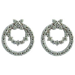 14 Karat White Gold 0.67 Carat Diamond Butterfly Inspired Earrings