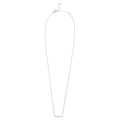14 Karat White Gold 0.82 Carat Round and Baguette Diamond Bar Chain Pendant