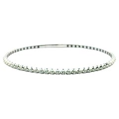 14 Karat White Gold 0.96 Carat Round-cut Diamond Tennis Bracelet Diamond-cut