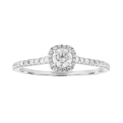 14 Karat White Gold 1/2 Carat Diamond Engagement Halo Ring