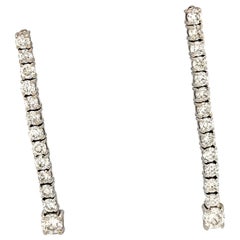 14 Karat White Gold 1 Carat Diamond Dangle/Drop Earrings SI1/H