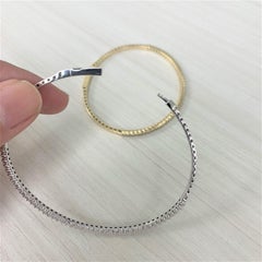 14 Karat White Gold 1.00 Carat Diamond Flexible Bangle Bracelet