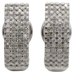 14 Karat White Gold 1.00 Carat Natural Diamond Earrings