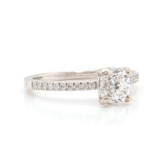 14 Karat White Gold 1.00ct Oval Diamond Engagement Ring