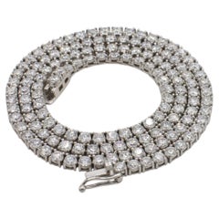 Collana Tennis Line in oro bianco 14 carati con diamanti naturali da 12,45 carati