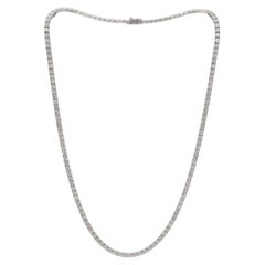 Collana Tennis Line in oro bianco 14 carati con diamanti naturali da 12,45 carati