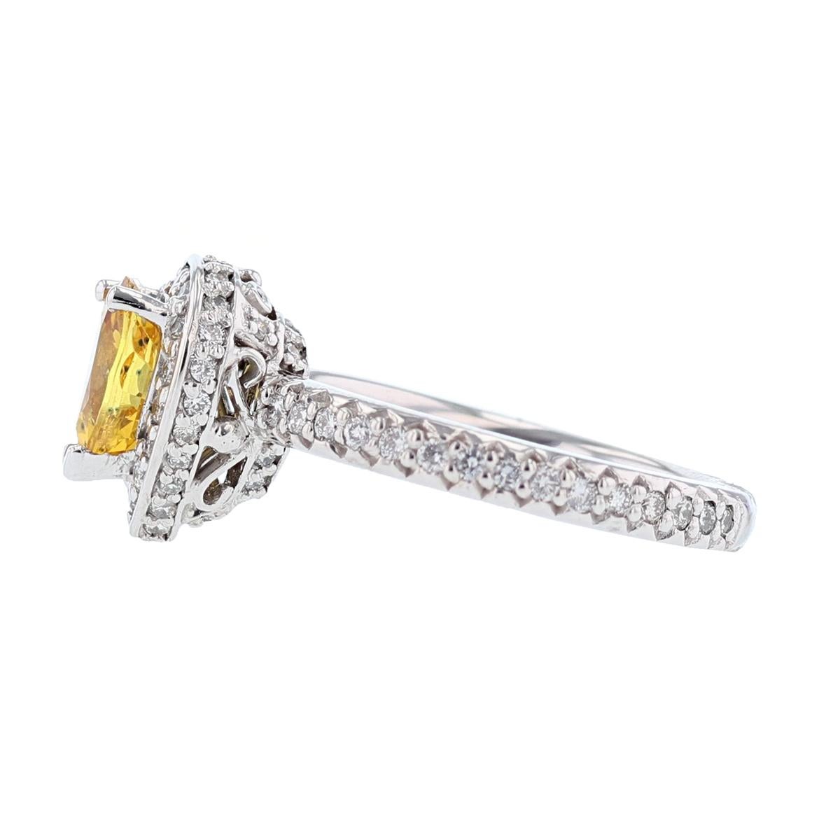 pear shaped yellow sapphire ring