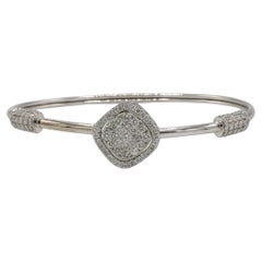 14 Karat White Gold 1.50 Carat Natural Diamond Bangle Bracelet