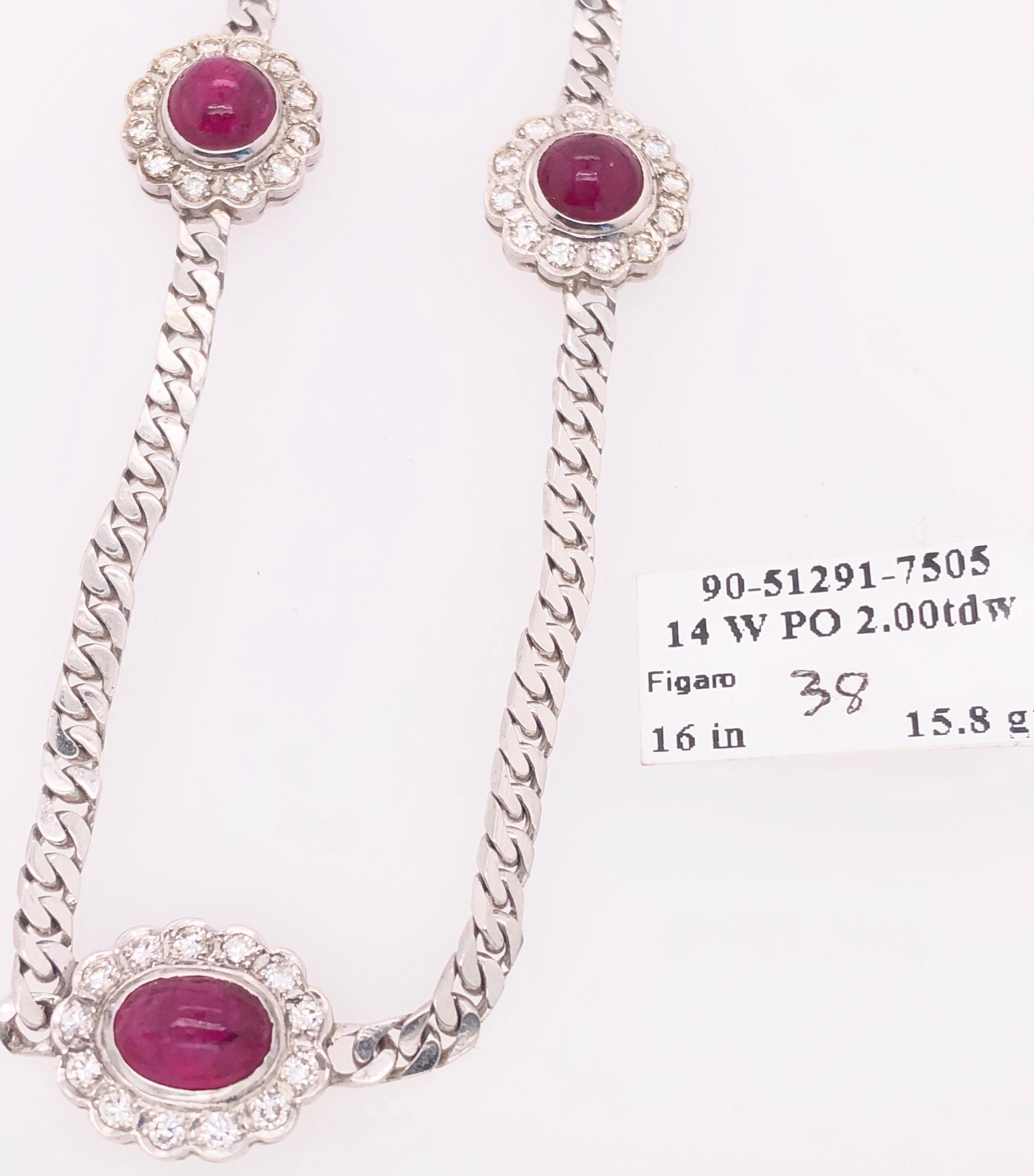 Collana Figaro con ametista e diamanti in oro bianco 14 carati in vendita 2
