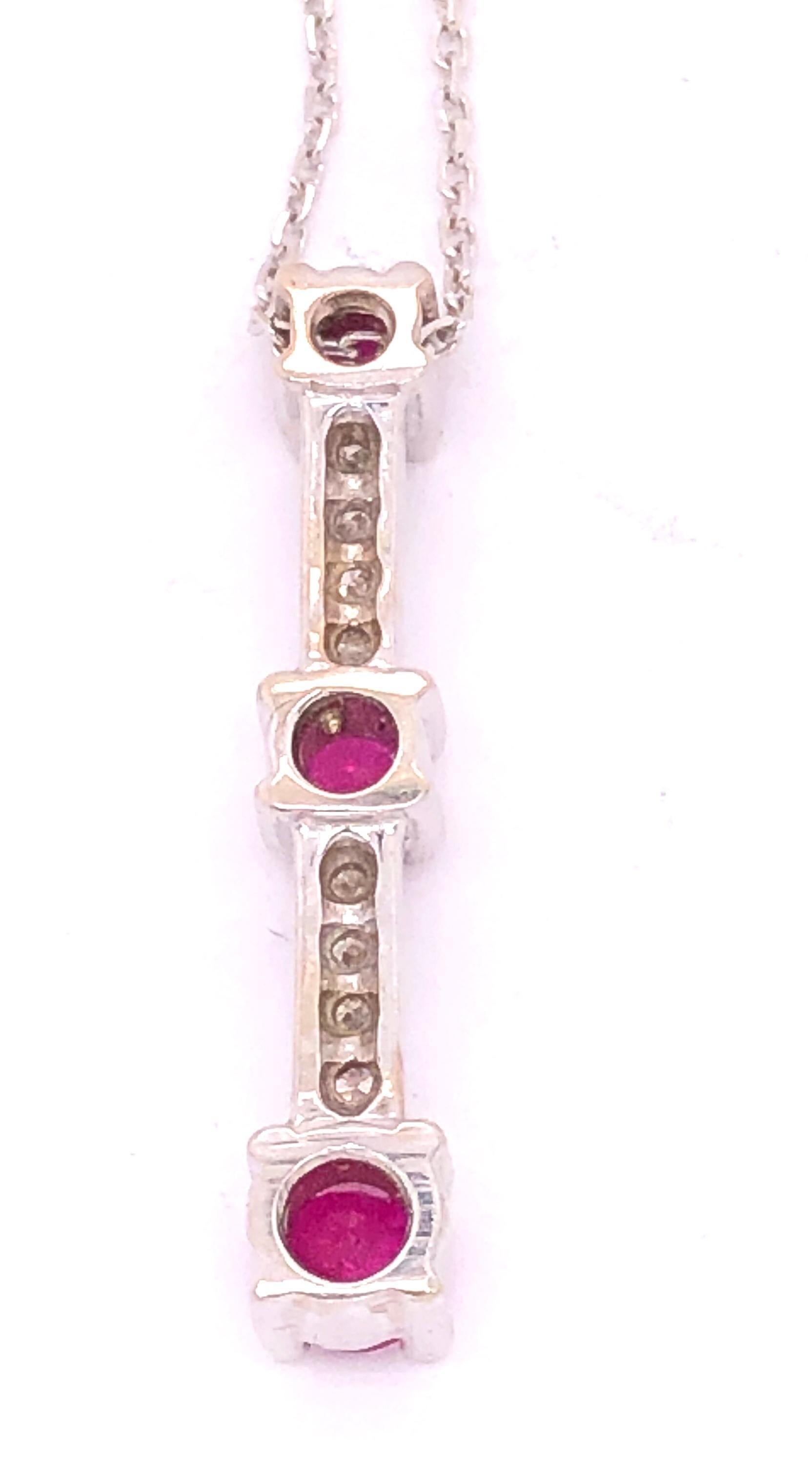 Women's or Men's 14 Karat White Gold Necklace Pendant with Semi Precious Stone For Sale