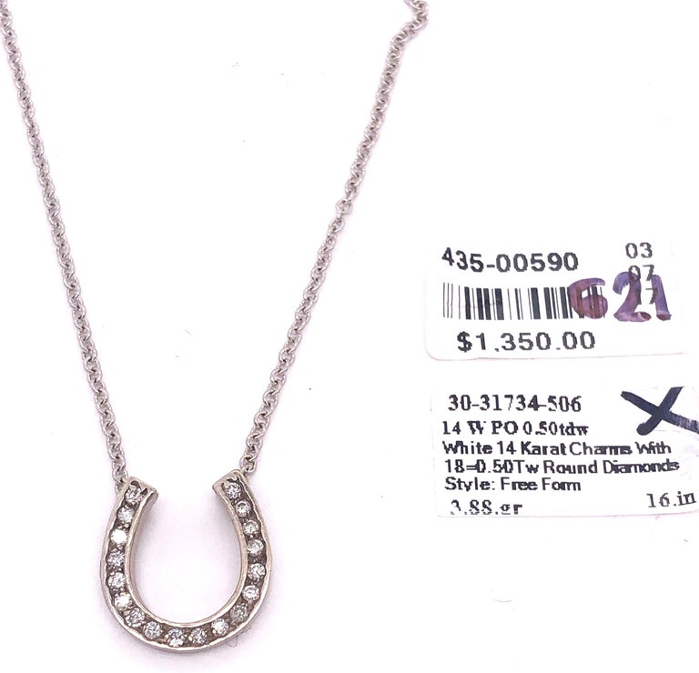 14kt Gold Pearl & Sapphire Horse Shoe Necklace main image 1