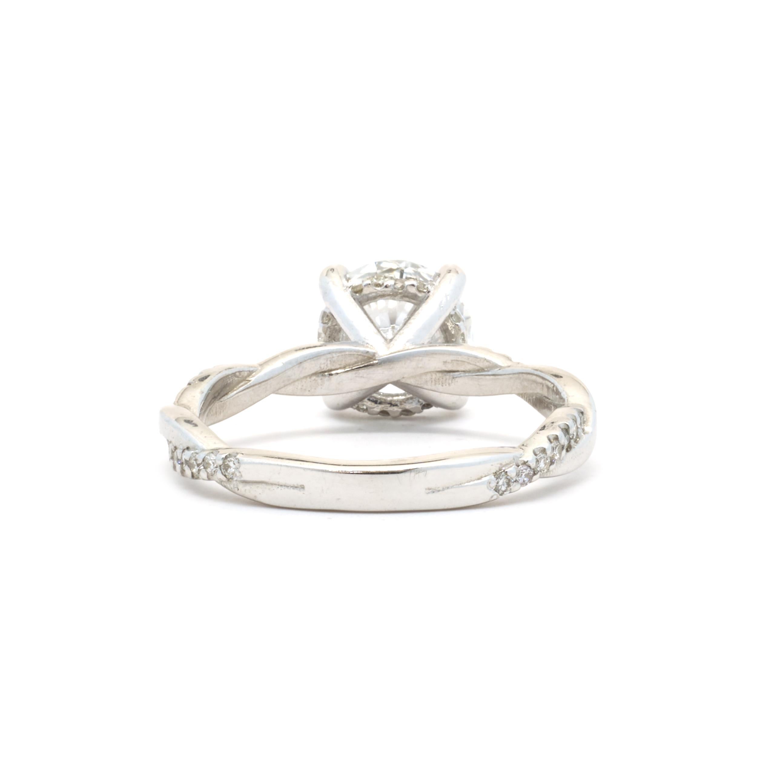 14 Karat White Gold 1.67ct Round Brilliant Diamond Engagement Ring In Excellent Condition In Scottsdale, AZ