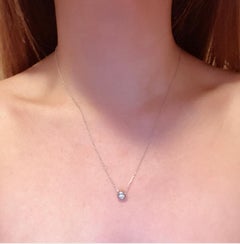 14 Karat Weißgold Fancy Halskette mit Diamant-Anhänger