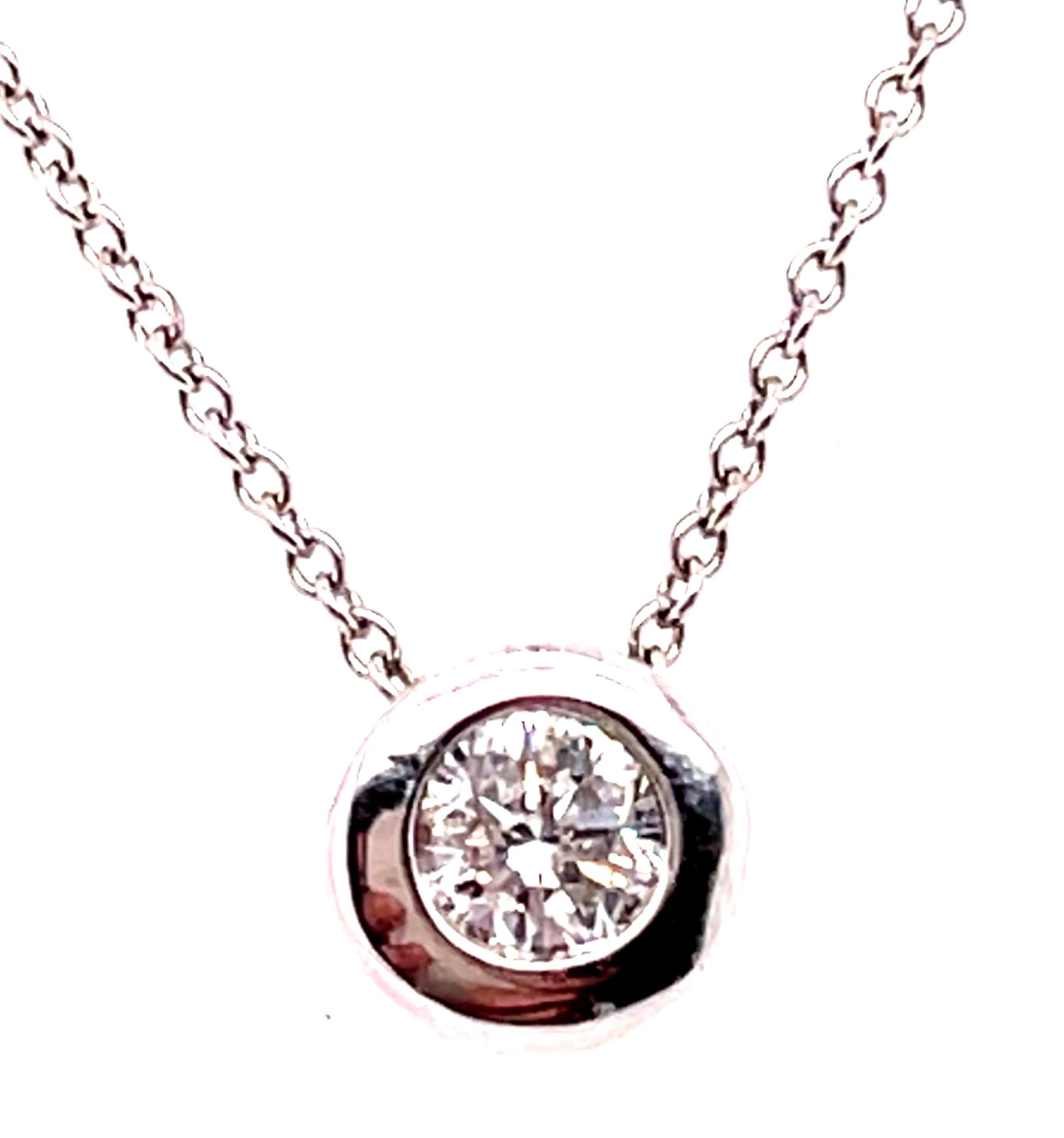 Contemporary 14 Karat White Gold Fancy Necklace with Diamond Pendant For Sale